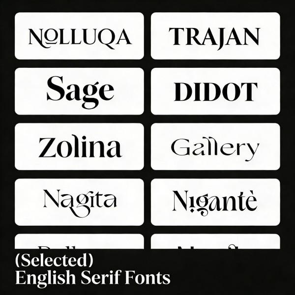 12 Selected English Serif Font Pack