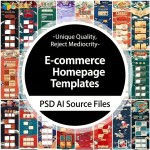 E-commerce template PSD file can be previewed