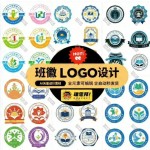 Minimalist Style Badge Logo Design AI Vector Design Source File