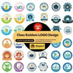 Minimalist Style Badge Logo Design AI Vector Design Source File