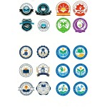 Minimalist Style Badge Logo Design AI Vector Design Source File