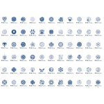 455 Blue and White Porcelain Pattern PNG Transparent Icons
