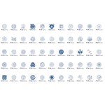 455 Blue and White Porcelain Pattern PNG Transparent Icons