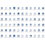 455 Blue and White Porcelain Pattern PNG Transparent Icons