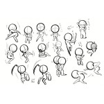 12,000 Human Anatomy Line Art Anime Character Dynamic Sketch Reference Images, Digital Material