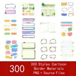 Cartoon Frame Speech Bubble PNG Transparent Material Text Title Frame Banner E-commerce Live Stream Planner Sticky Notes