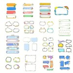 Cartoon Frame Speech Bubble PNG Transparent Material Text Title Frame Banner E-commerce Live Stream Planner Sticky Notes