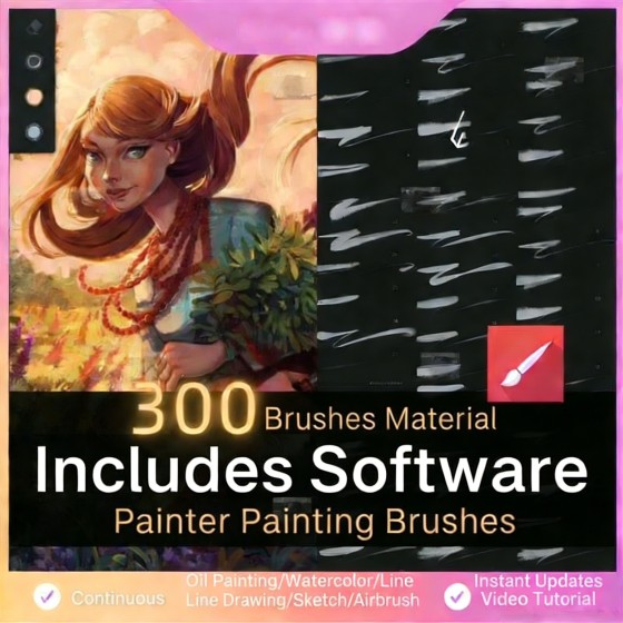 300 Painter Brushes and Painting Materials for iPad – Complete Collection of Tablet Painting Brushes
